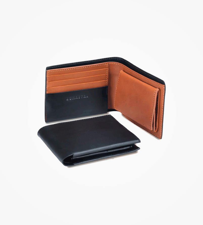 Cartera de piel negra